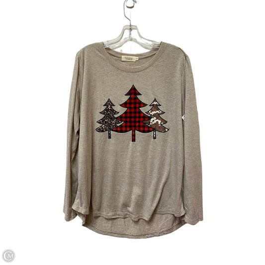 Top Long Sleeve Basic By Clothes Mentor In Tan, Size: Xl