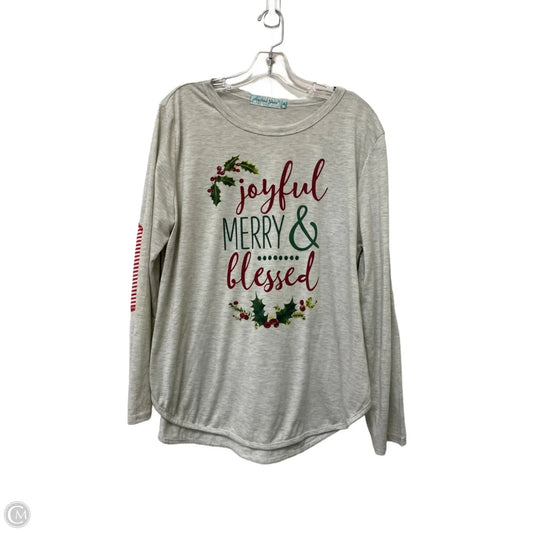 Top Long Sleeve By Clothes Mentor In Grey, Size: Xl