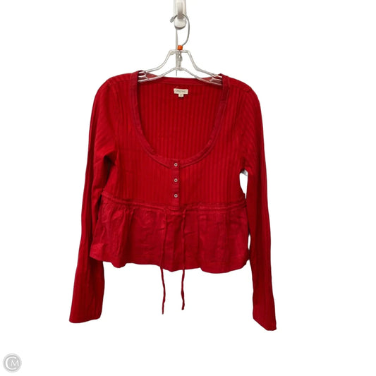 Top Long Sleeve By Pilcro In Red, Size: Xs