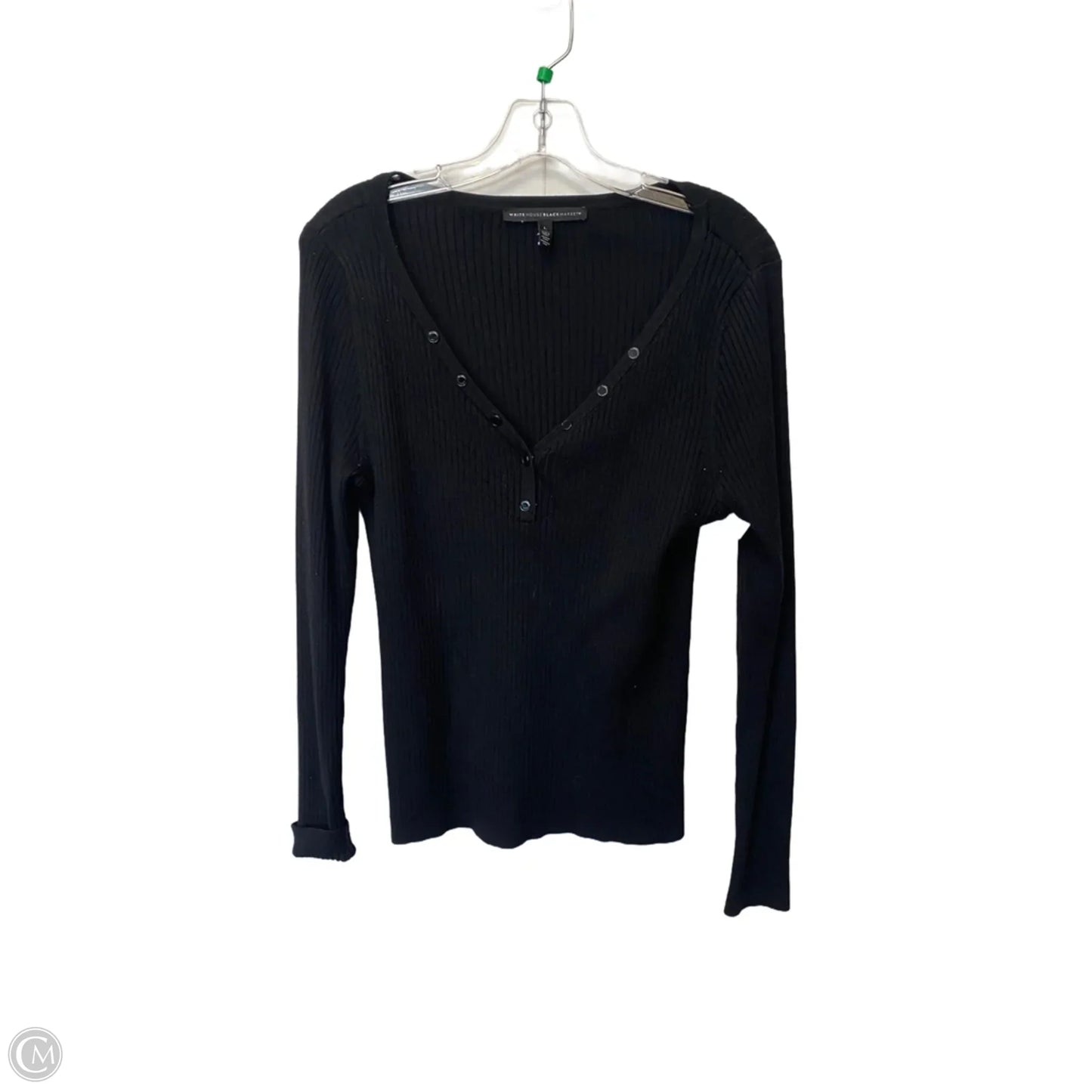 Top Long Sleeve By White House Black Market In Black, Size: L