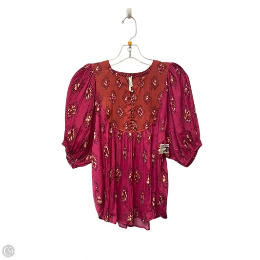 Top Short Sleeve By Anthropologie In Pink, Size: Xs