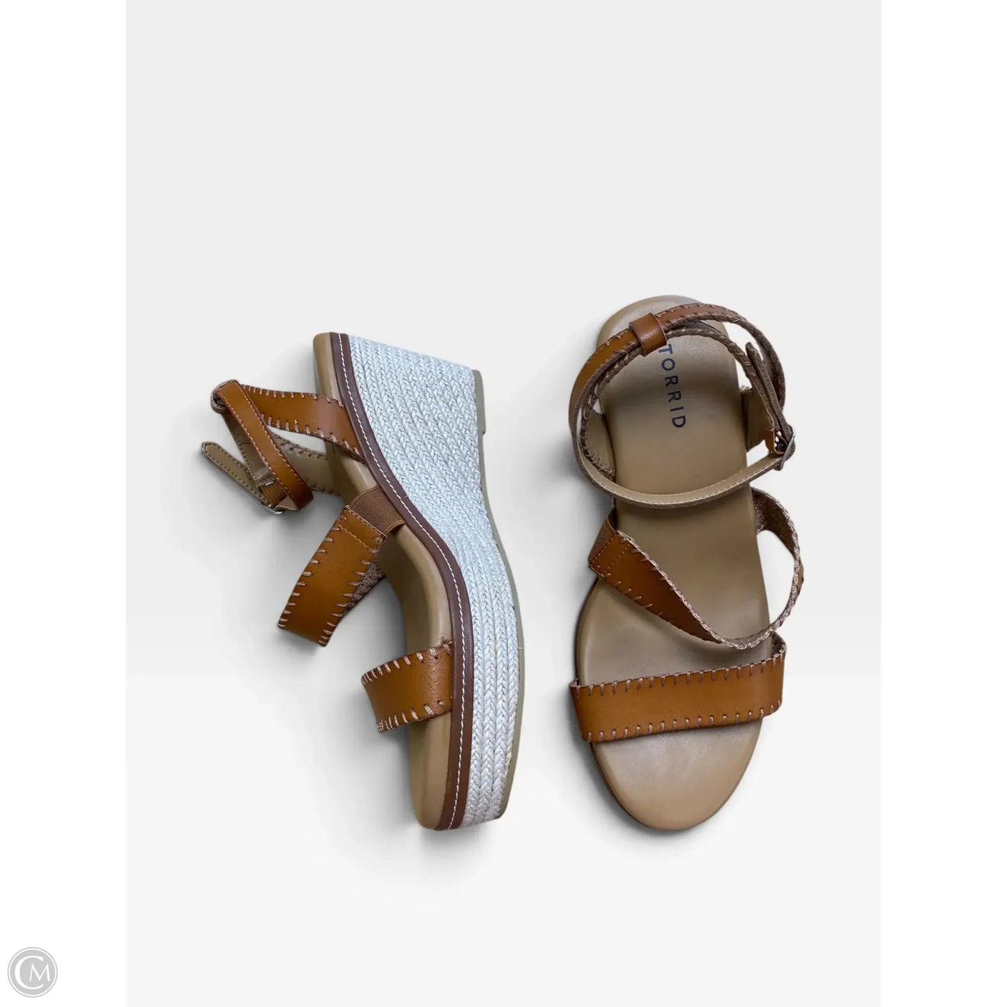 Shoes Heels Platform By Torrid In Brown & Cream, Size: 9.5