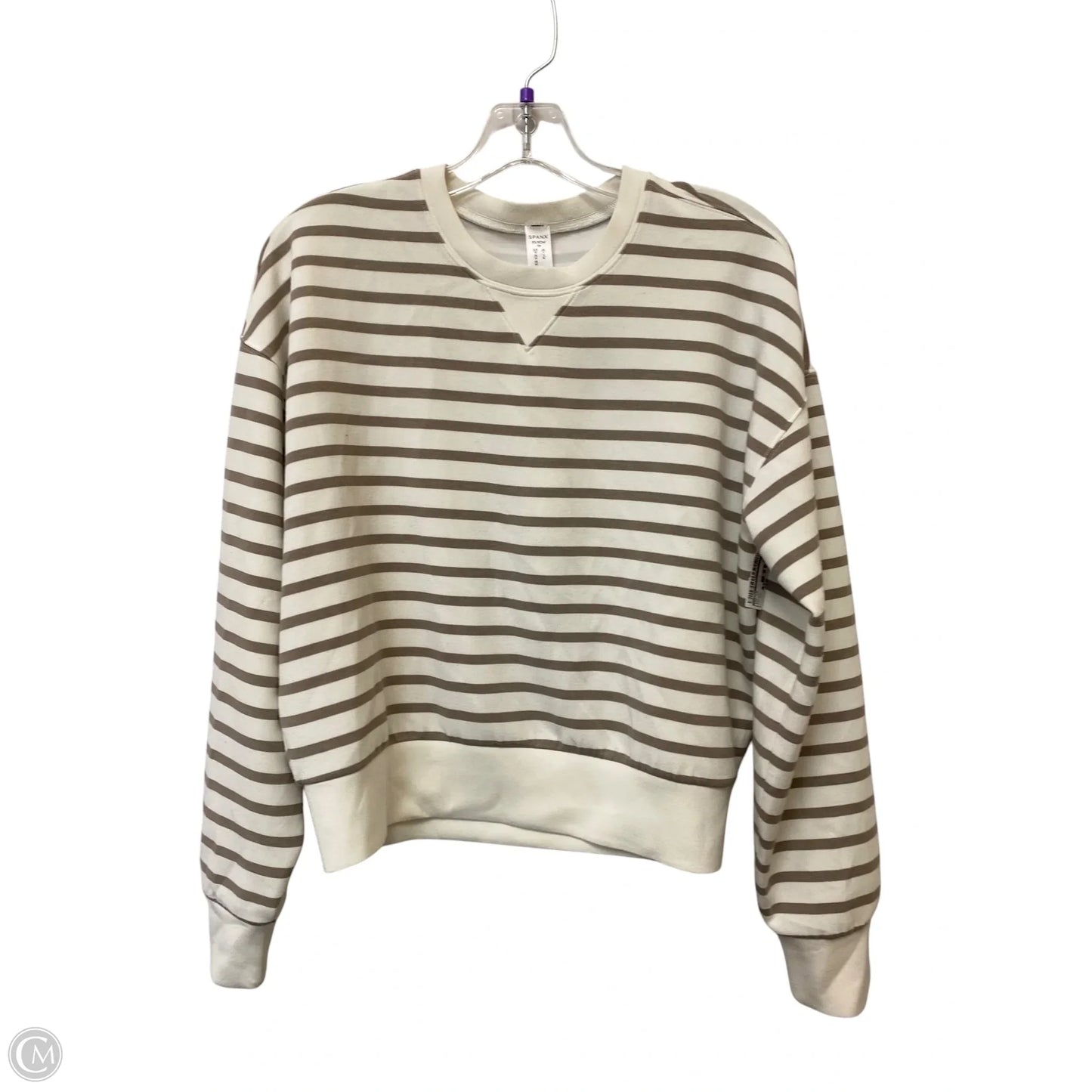 Top Long Sleeve By Spanx In Striped Pattern, Size: Xs