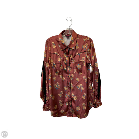Top Long Sleeve By Rock & Roll In Floral Print, Size: L