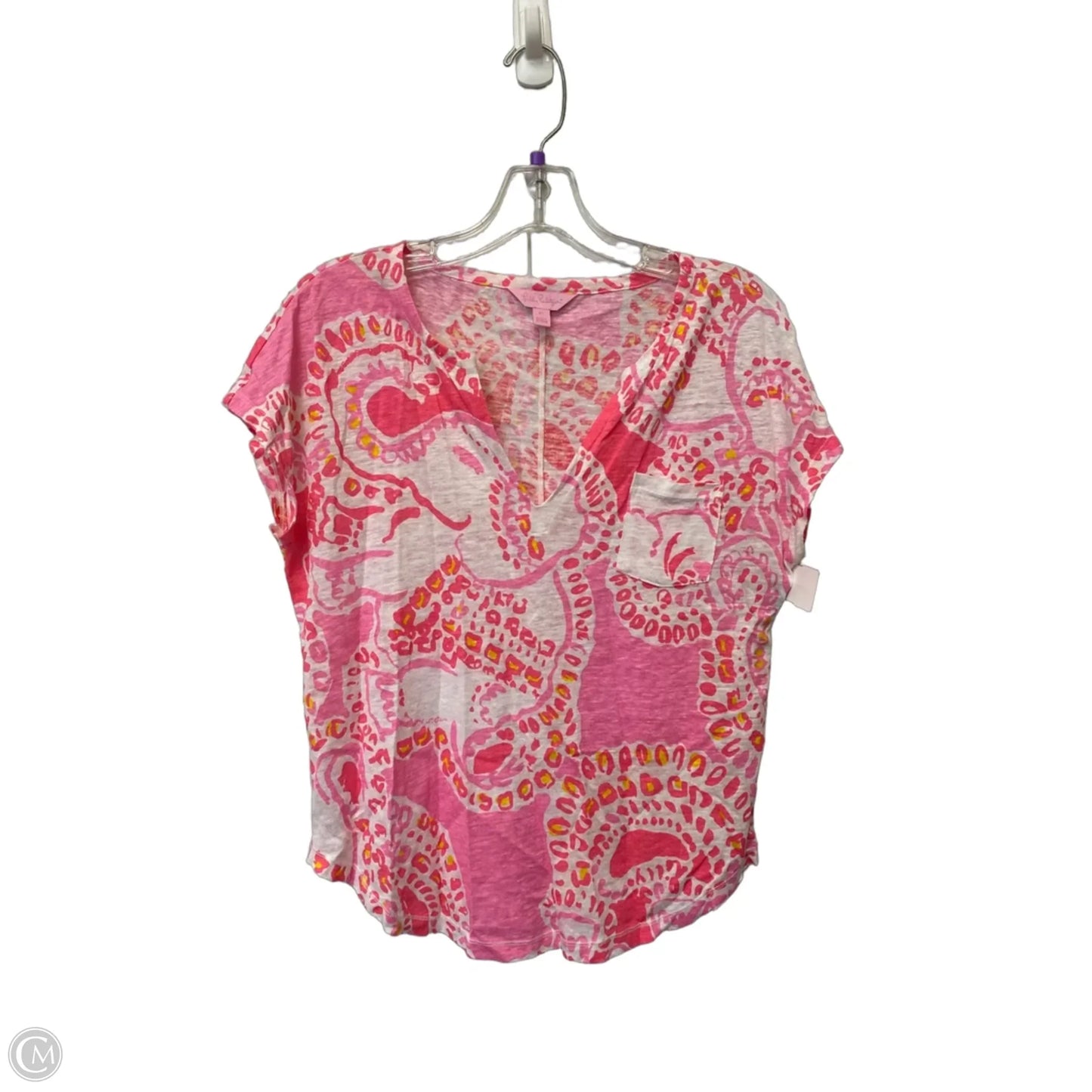 Top Short Sleeve Designer By Lilly Pulitzer In Pink, Size: Xs