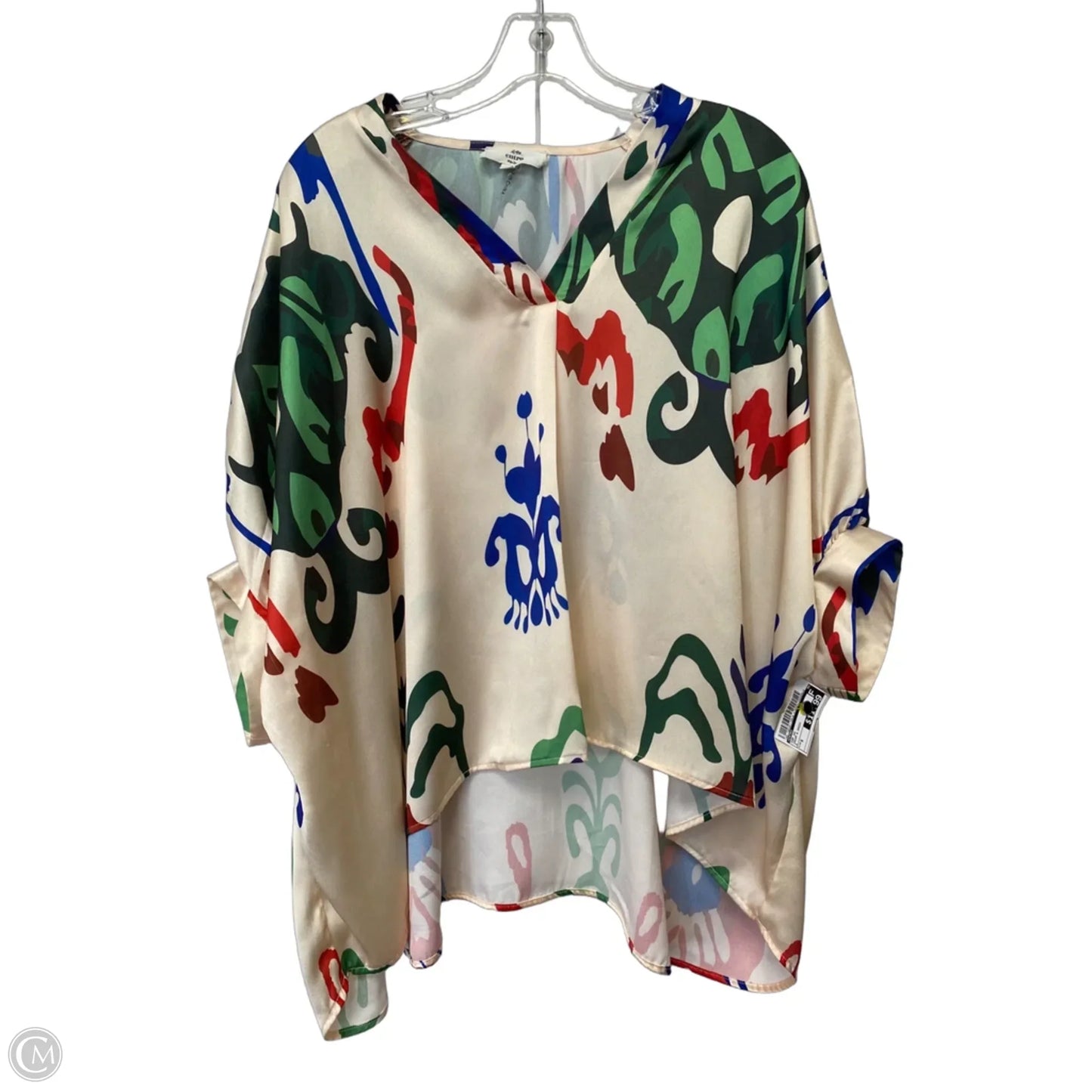 Top Short Sleeve By Entro In Cream & Green, Size: S