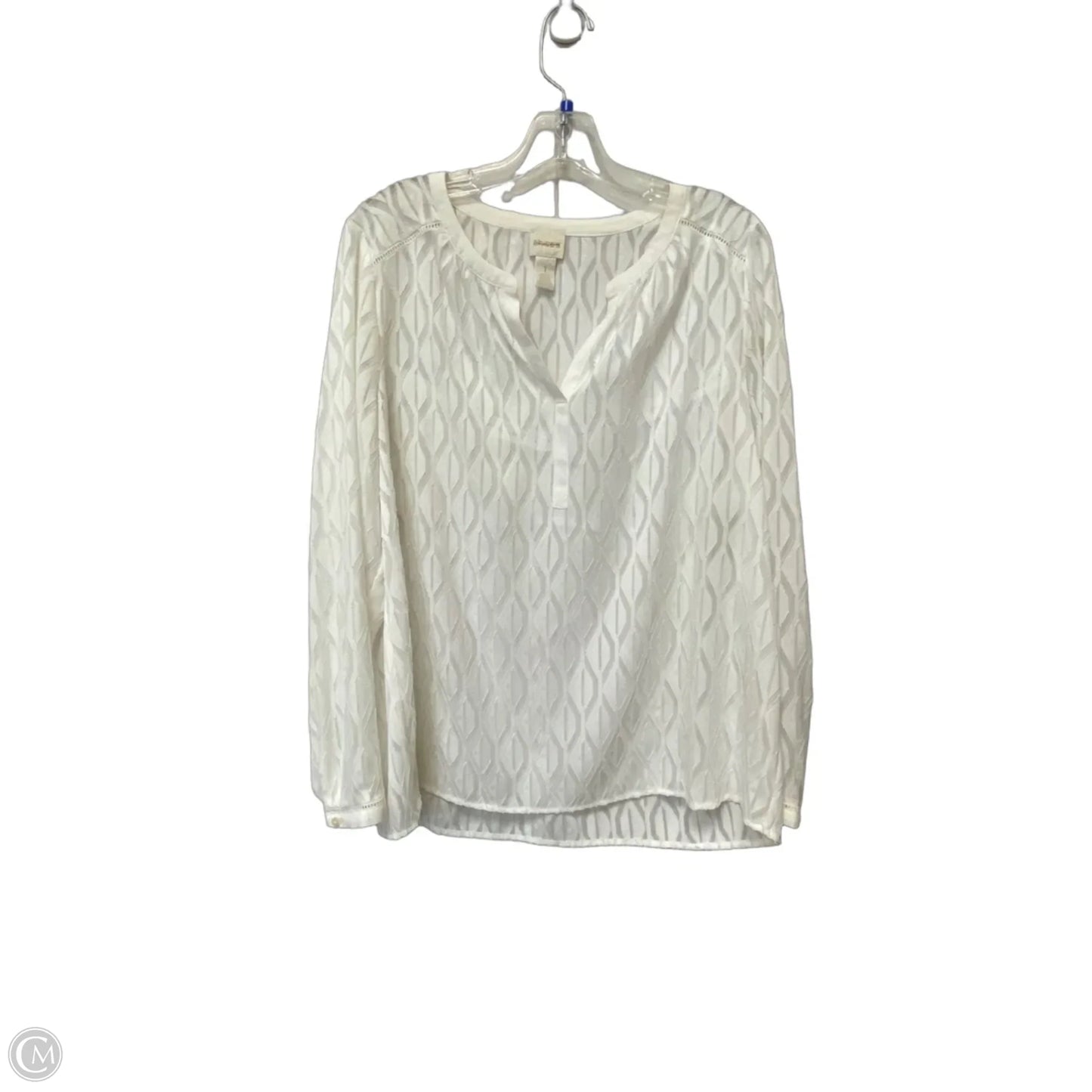 Top Long Sleeve By Chicos In White, Size: 8