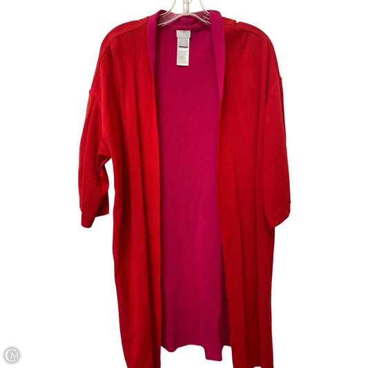 Cardigan By Chicos In Pink & Red, Size: 2