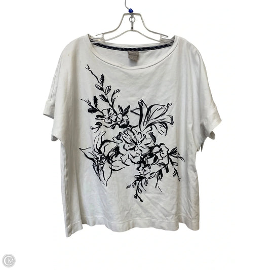 Top Short Sleeve By Chicos In White, Size: 16