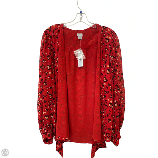 Top Long Sleeve By Chicos In Red, Size: 16