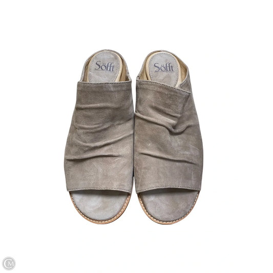 Shoes Heels Wedge By Sofft In Tan, Size: 9