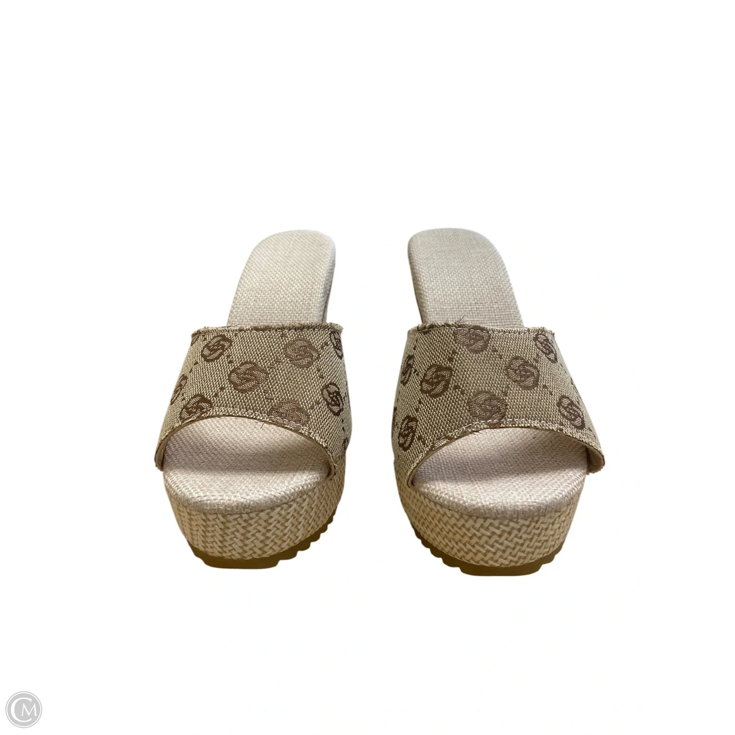 Shoes Heels Wedge By Cme In Tan, Size: 6.5