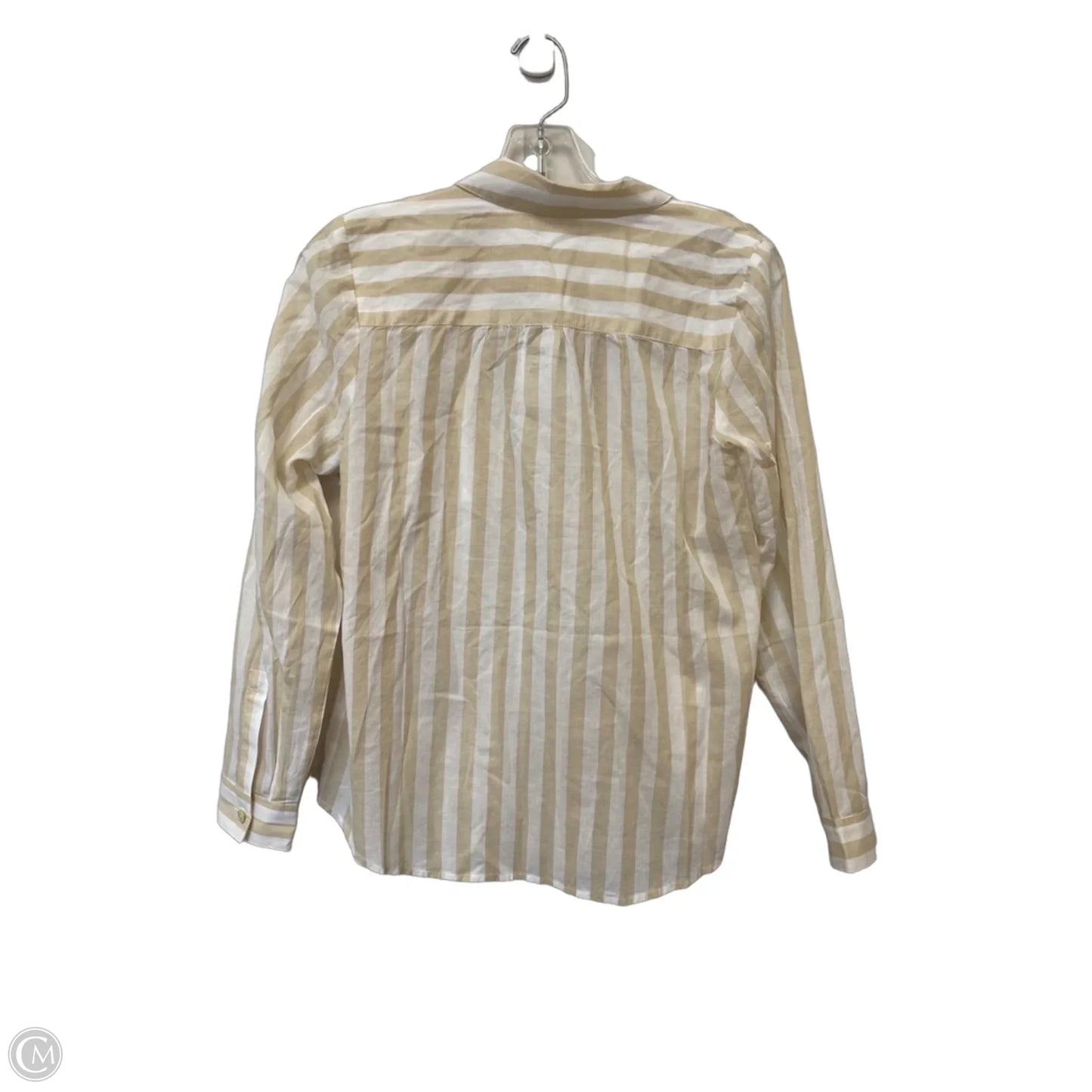 Top Long Sleeve By J. Jill In Tan & White, Size: Xs