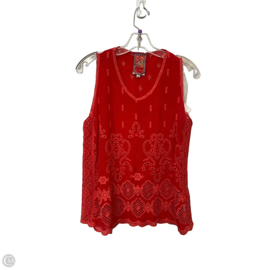 Top Sleeveless By Johnny Was In Red, Size: S