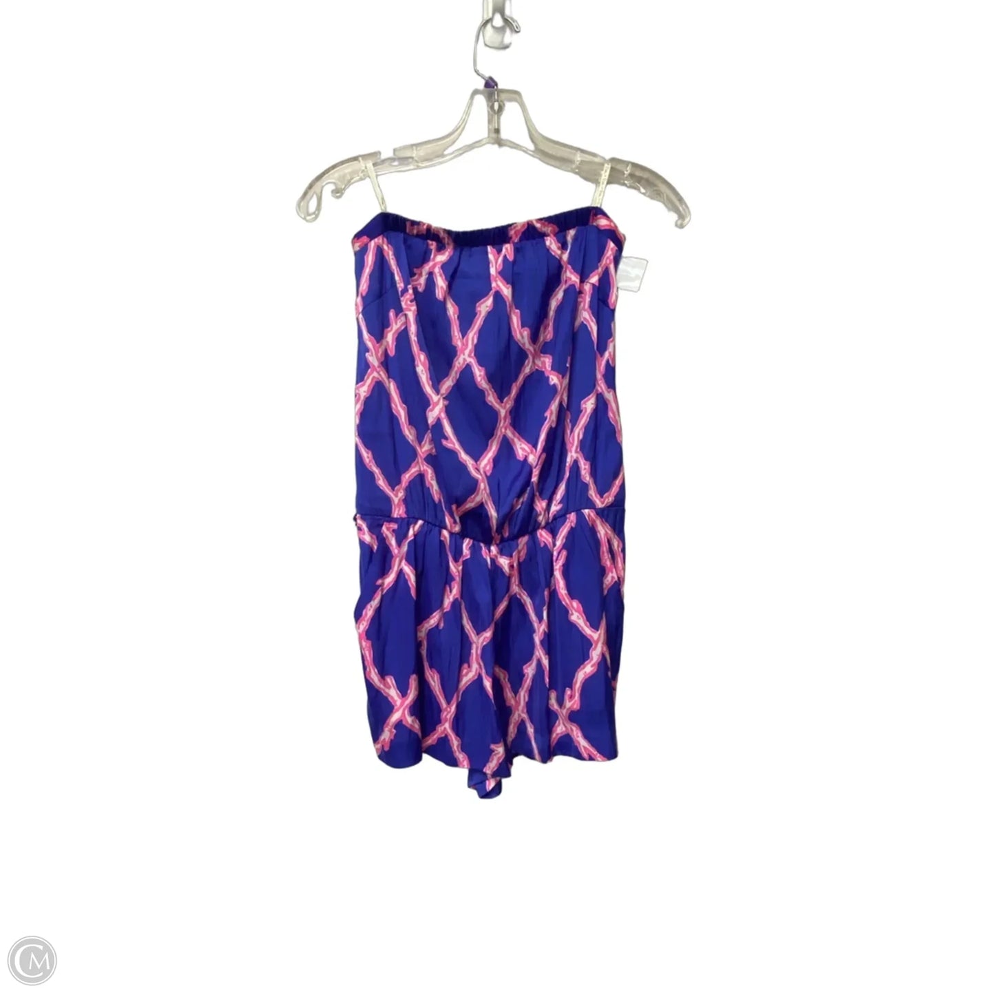 Romper Designer By Lilly Pulitzer In Blue & Pink, Size: S