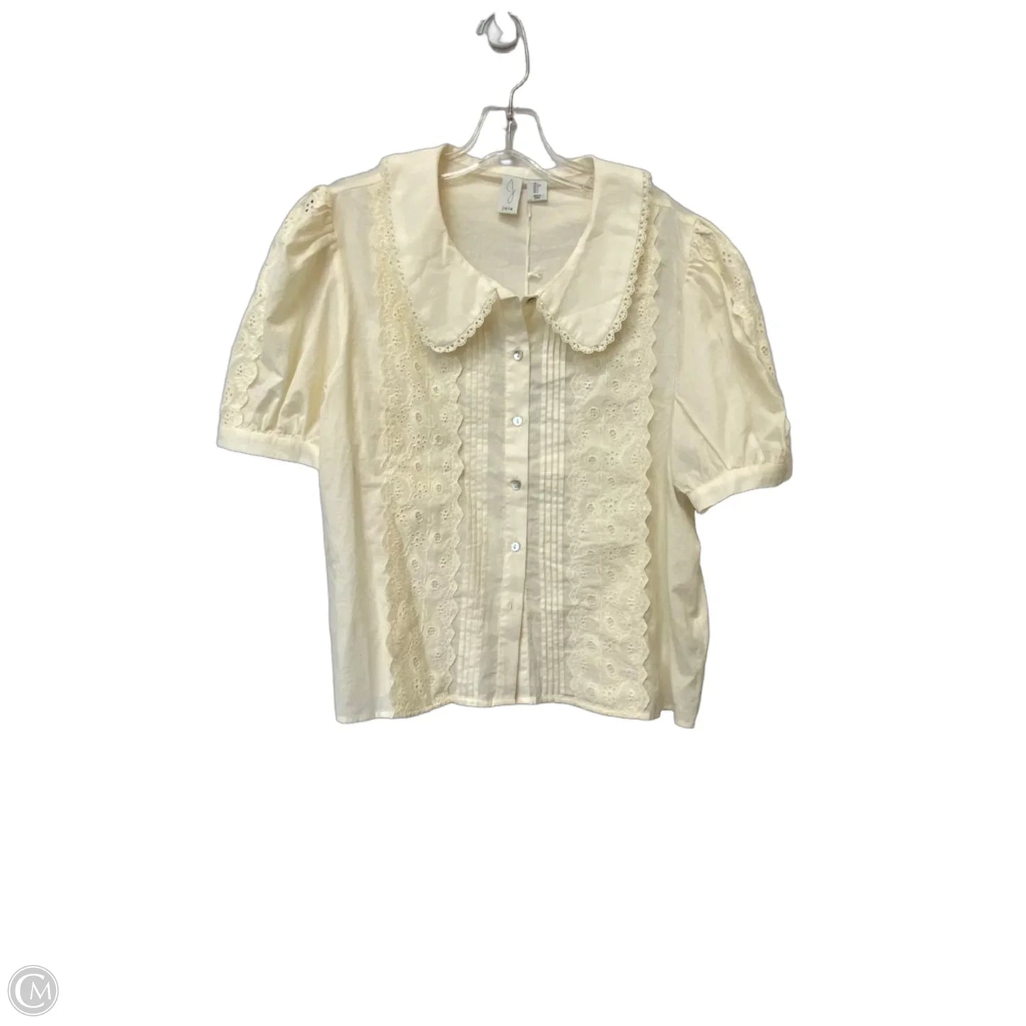 Top Short Sleeve By Joie In White, Size: L