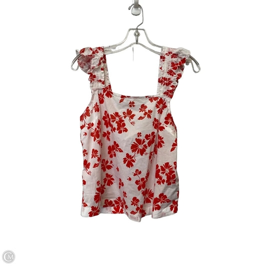 Top 2pc Sleeveless By J. Crew In Red & White, Size: M