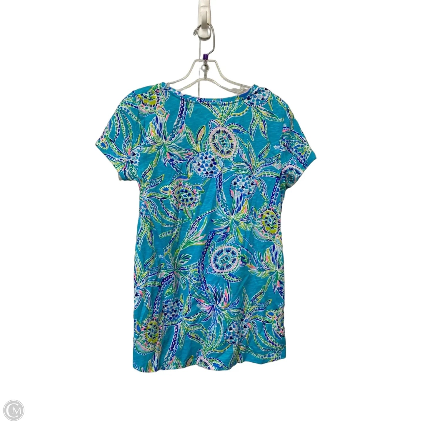 Top Short Sleeve Designer By Lilly Pulitzer In Blue, Size: S