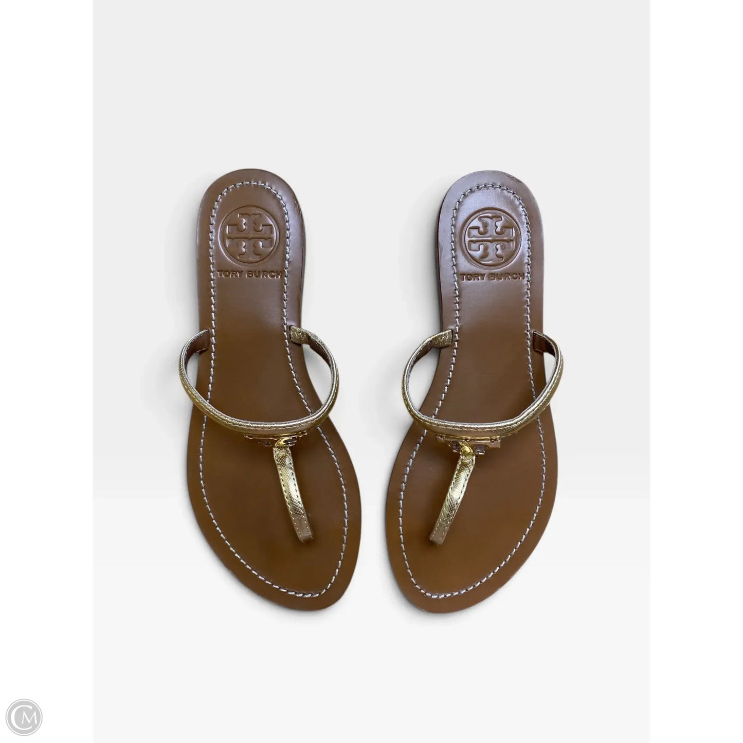 Sandals Designer By Tory Burch In Gold, Size: 5