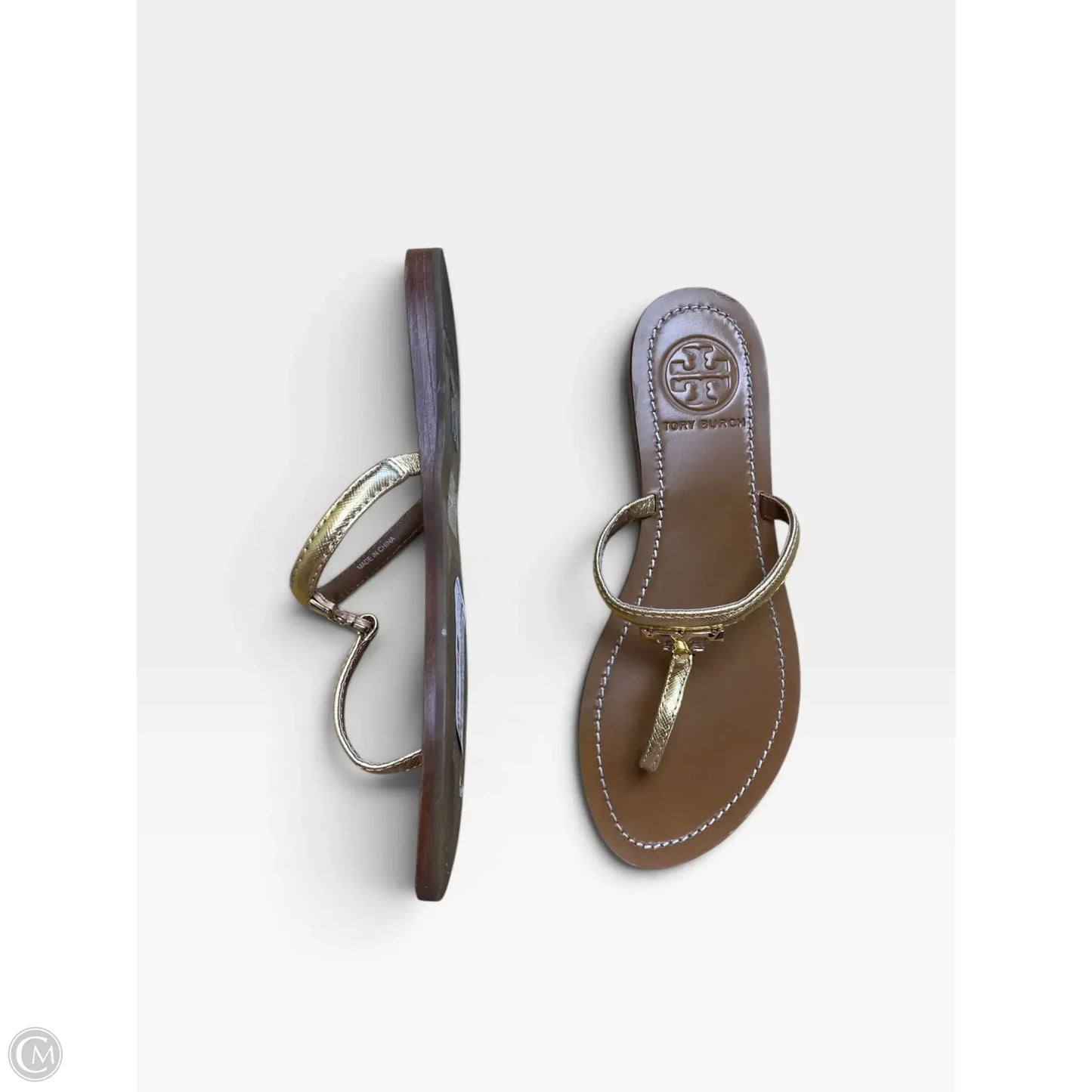 Sandals Designer By Tory Burch In Gold, Size: 5