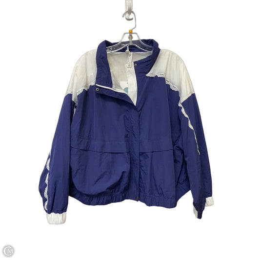 Jacket Windbreaker By Anthropologie In Blue, Size: Xl