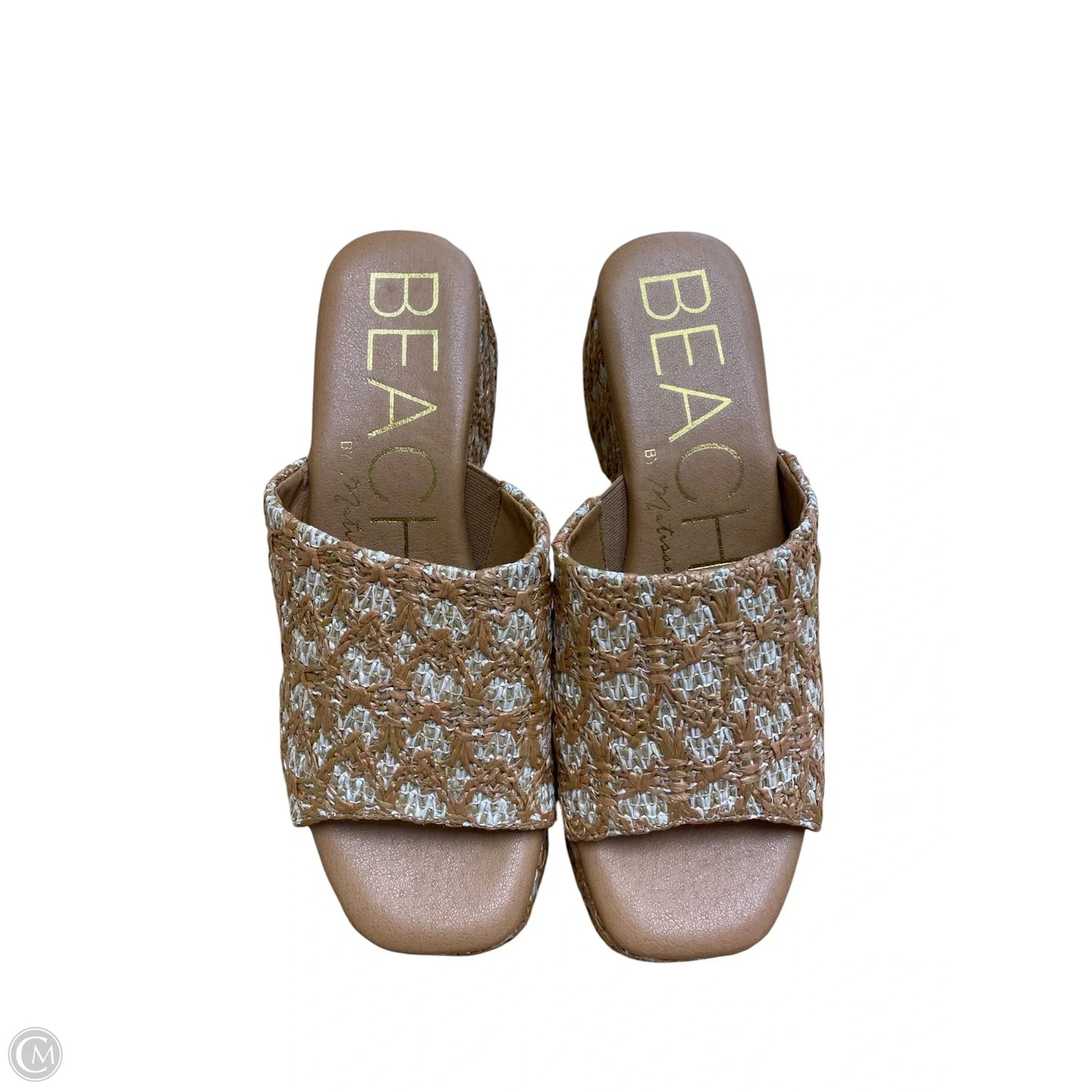 Sandals Heels Platform By Clothes Mentor In Tan, Size: 8