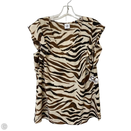 Top Short Sleeve By Cabi In Animal Print, Size: M