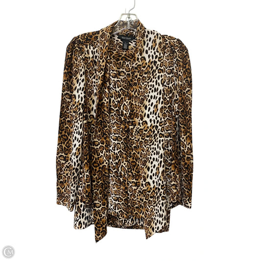 Top Long Sleeve By White House Black Market In Animal Print, Size: 0