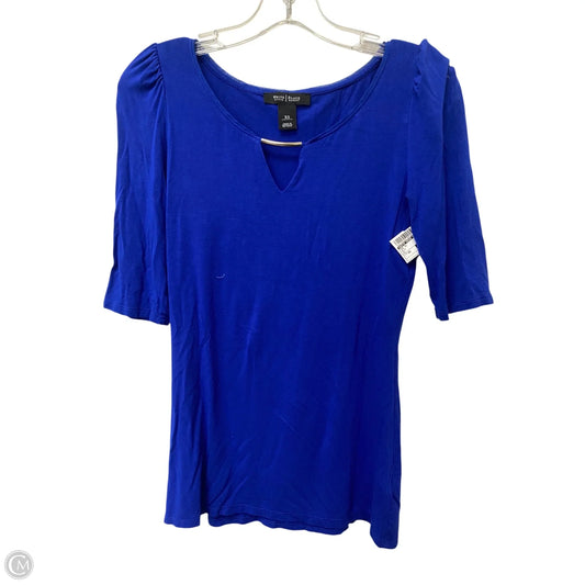 Top Short Sleeve By White House Black Market In Blue, Size: Xs