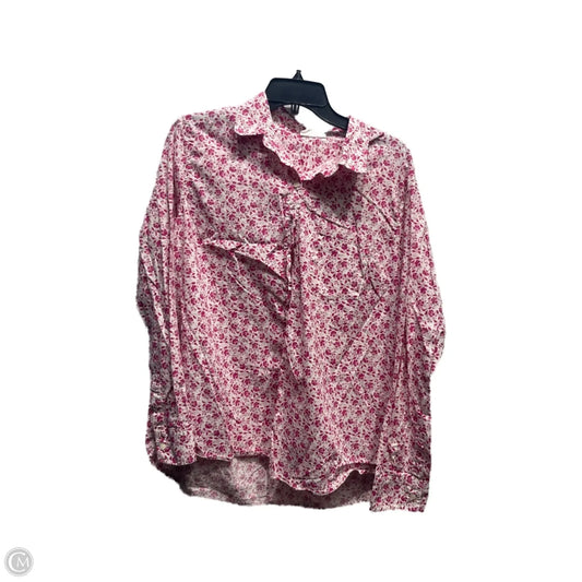Top Long Sleeve By Gap In Purple & White, Size: Xl