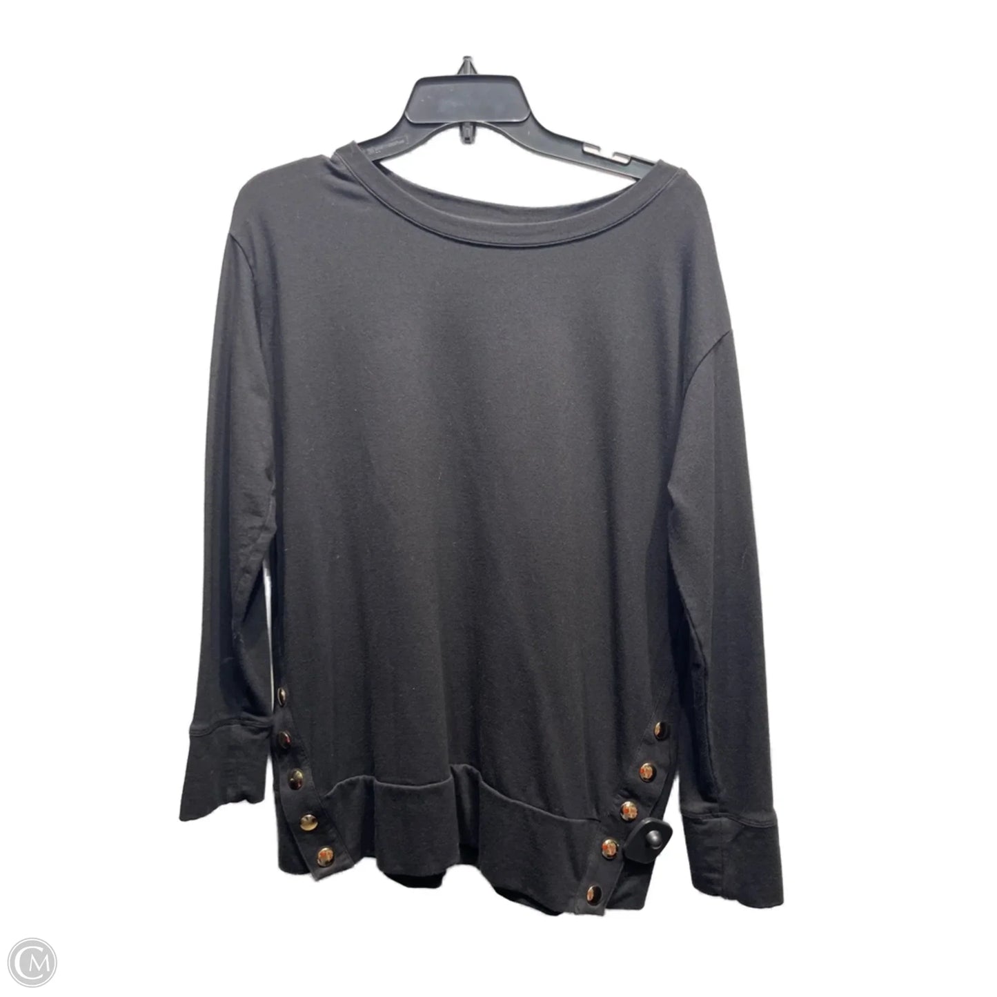 Top Long Sleeve By Chicos In Black, Size: S