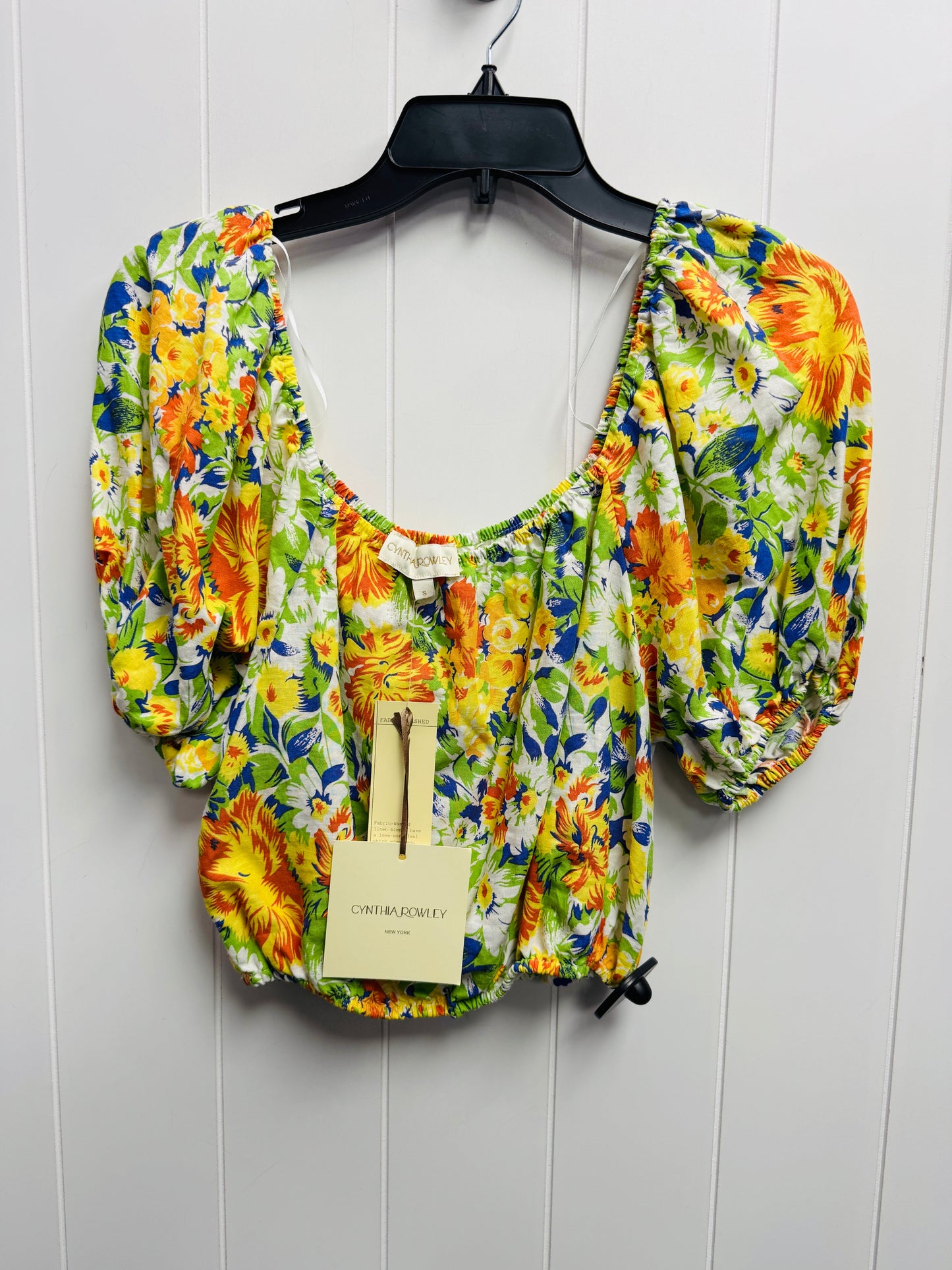 Top Short Sleeve By Cynthia Rowley In Green & Orange, Size: S