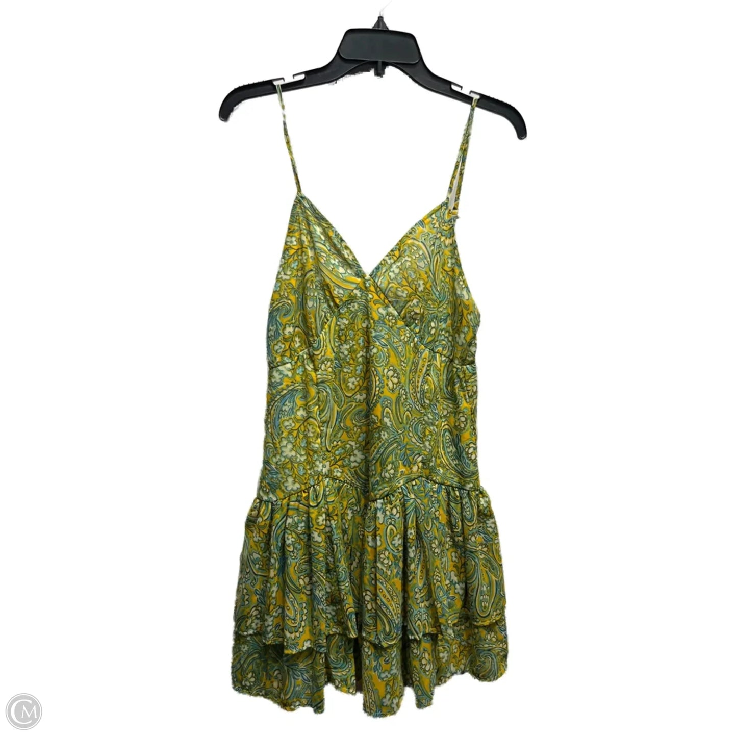 Dress Casual Short By Japna In Green & Yellow, Size: M