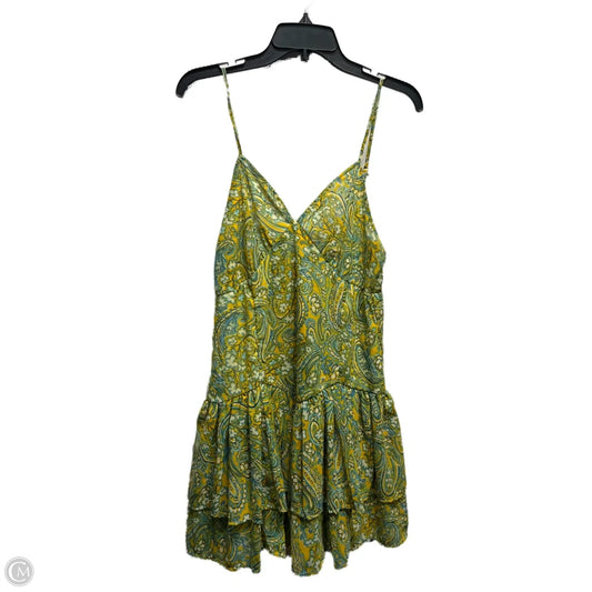 Dress Casual Short By Japna In Green & Yellow, Size: M