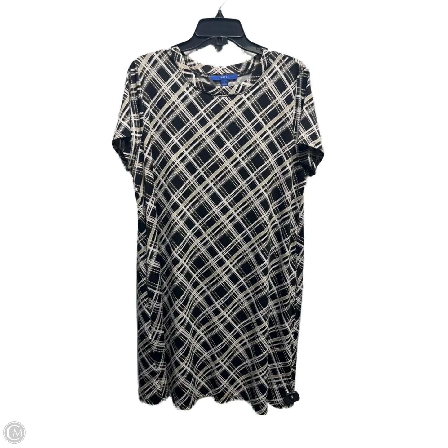 Dress Casual Short By Apt 9 In Black & Tan, Size: L