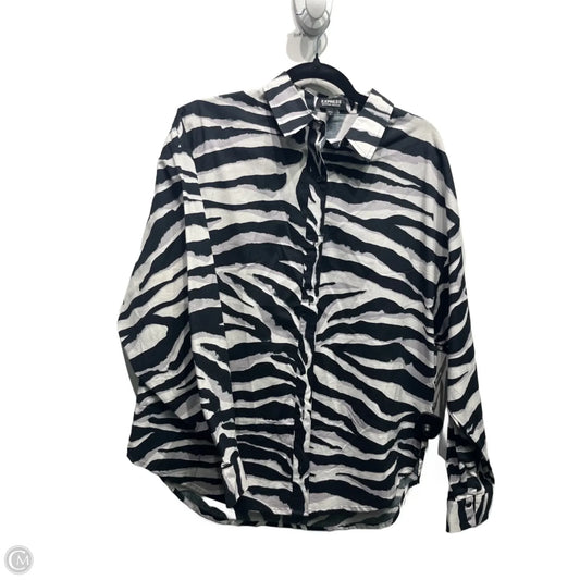 Top Long Sleeve By Express In Black & White, Size: M