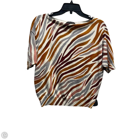Top Short Sleeve By Ann Taylor In Grey & Tan, Size: Xs