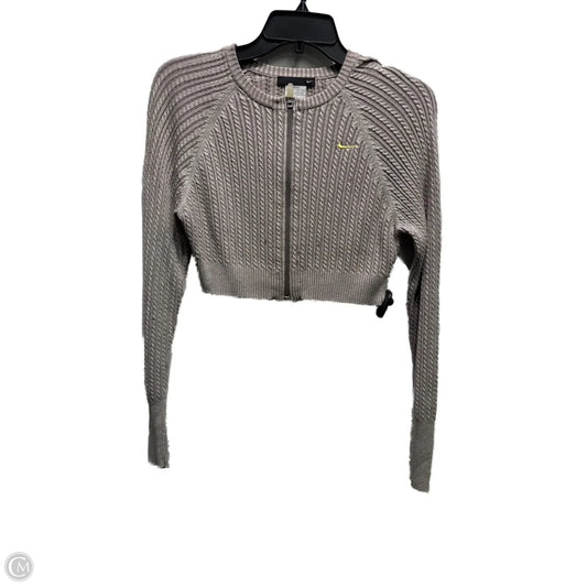 Sweater Cardigan By Nike Apparel In Grey, Size: M