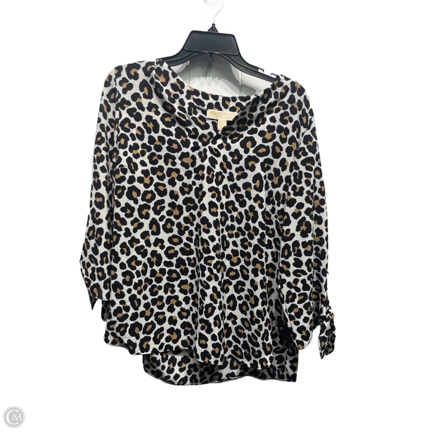 Top Long Sleeve By Michael By Michael Kors In Animal Print, Size: L