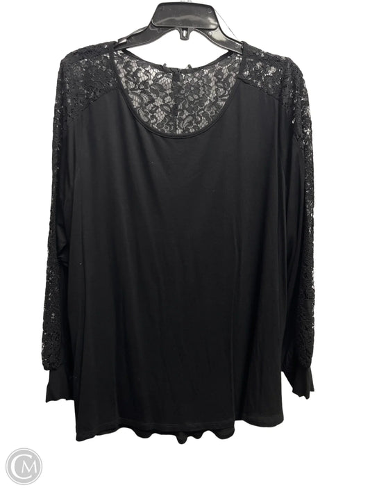 Top Long Sleeve By Cable And Gauge In Black, Size: 1x