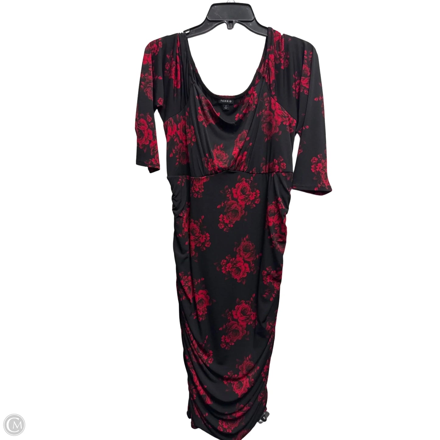 Dress Party Midi By Torrid In Black & Red, Size: 2x