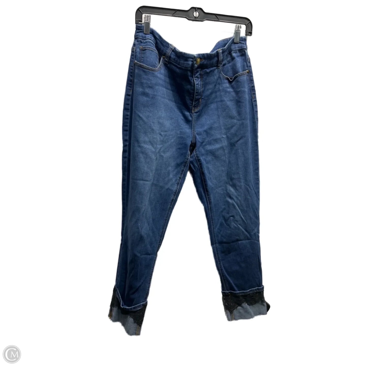 Jeans Cropped By Chicos In Blue Denim, Size: M