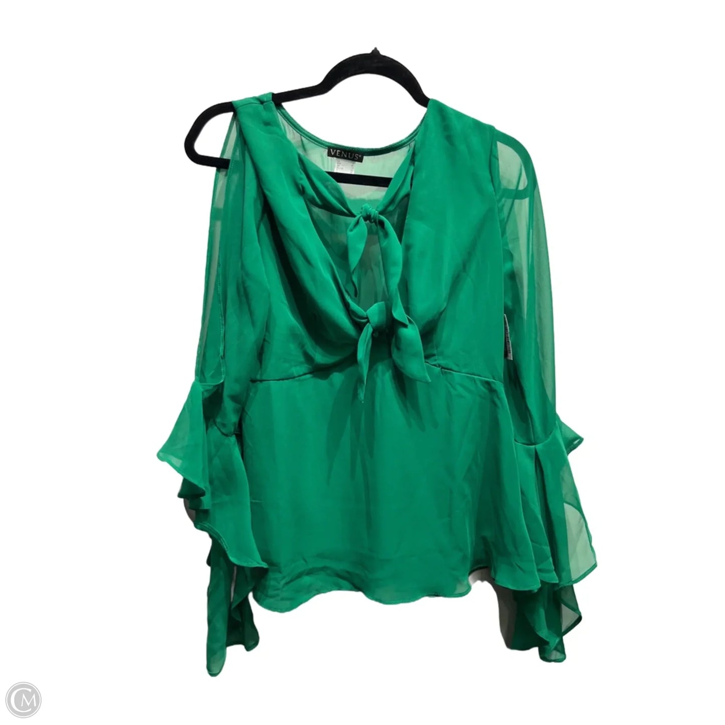 Blouse Long Sleeve By Venus In Green, Size: 8