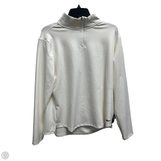 Athletic Top Long Sleeve Collar By Nike Apparel In White, Size: Xl