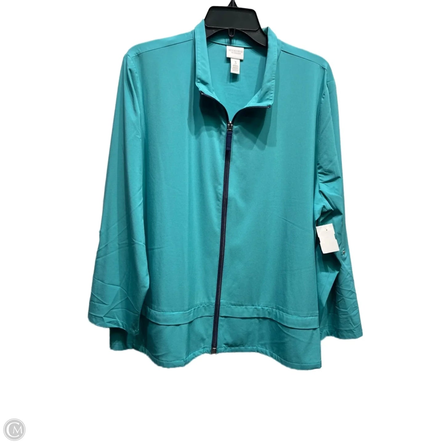 Jacket Other By Chicos In Teal, Size: Xl