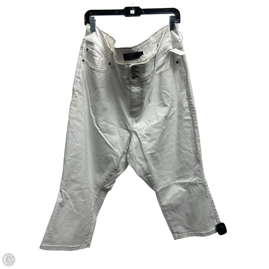 Jeans Cropped By Torrid In White, Size: 24