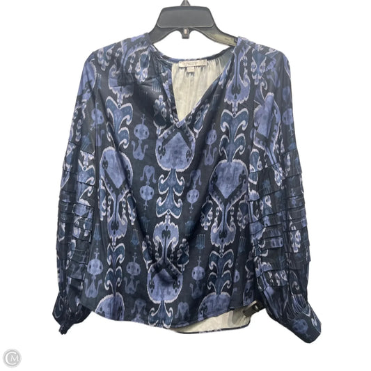 Blouse Long Sleeve By Chicos In Blue, Size: Xs