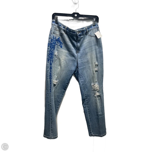 Jeans Cropped By Chicos In Blue Denim, Size: M