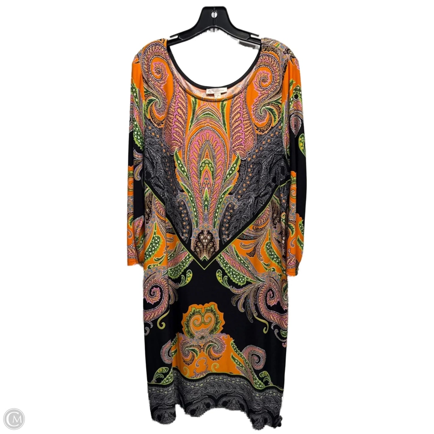Dress Work By Dressbarn In Black & Orange, Size: Xl