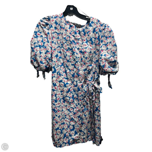 Dress Casual Short By Zara In Blue & Pink, Size: L